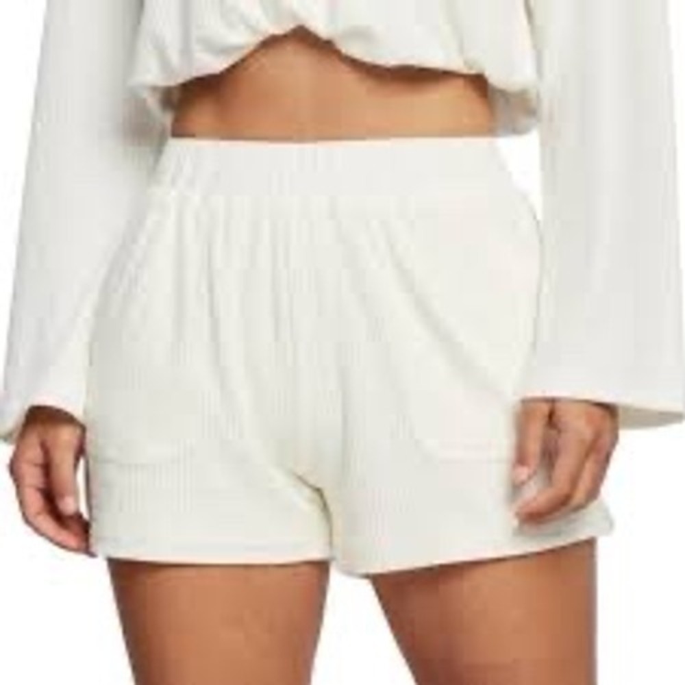 Allfenix Melbourne Australia Ribbed Lounge Shorts Cream White XS Pocketed Casual